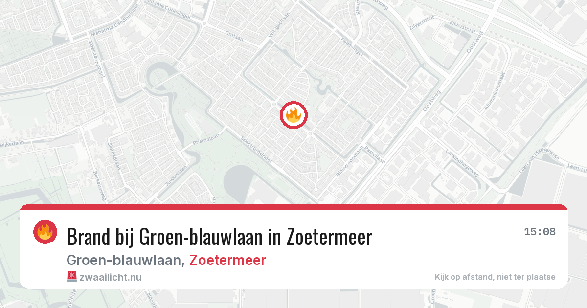 Brand bij Groen-blauwlaan in Zoetermeer — 13 jul 2026