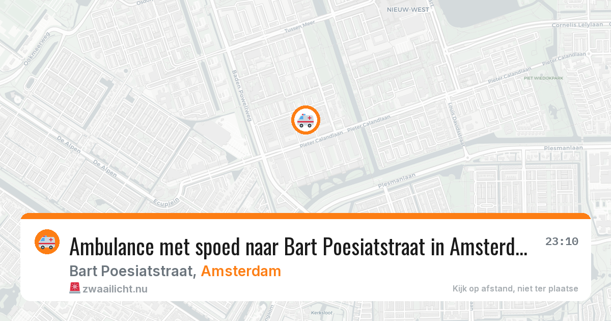 Ambulance met spoed naar Bart Poesiatstraat in Amsterdam — 10 jul 2026