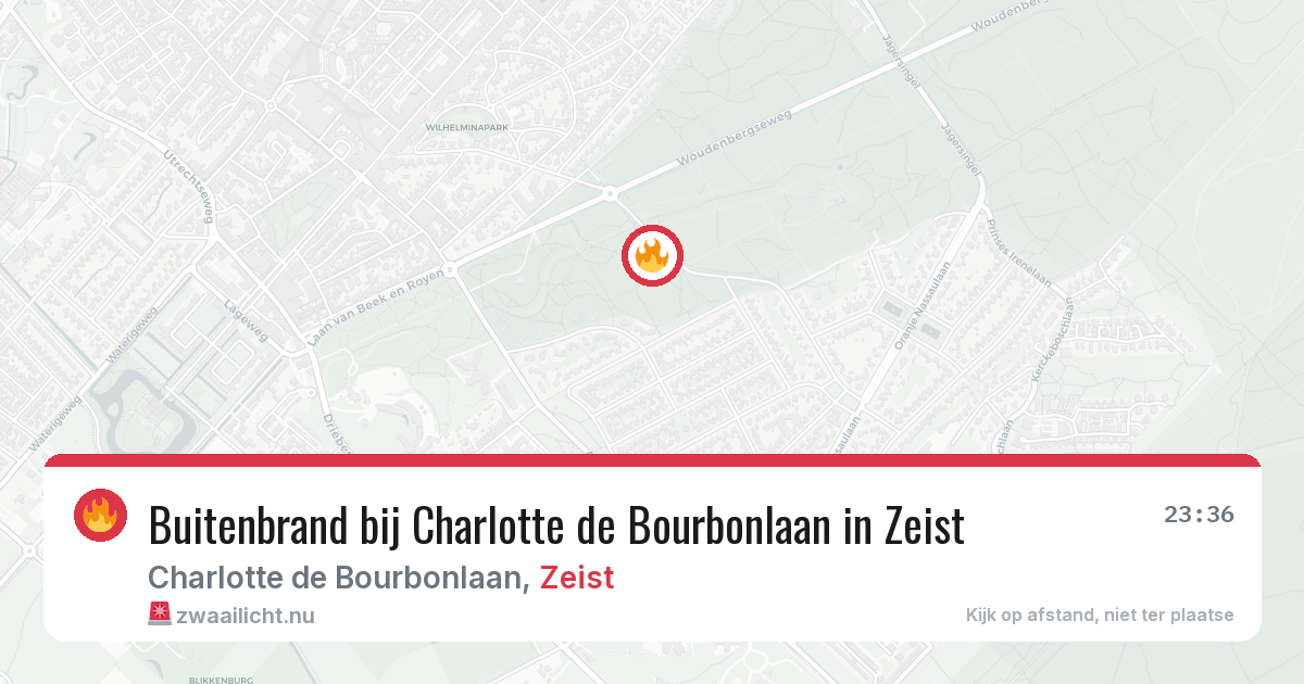 Buitenbrand bij Charlotte de Bourbonlaan in Zeist — 25 apr 2026