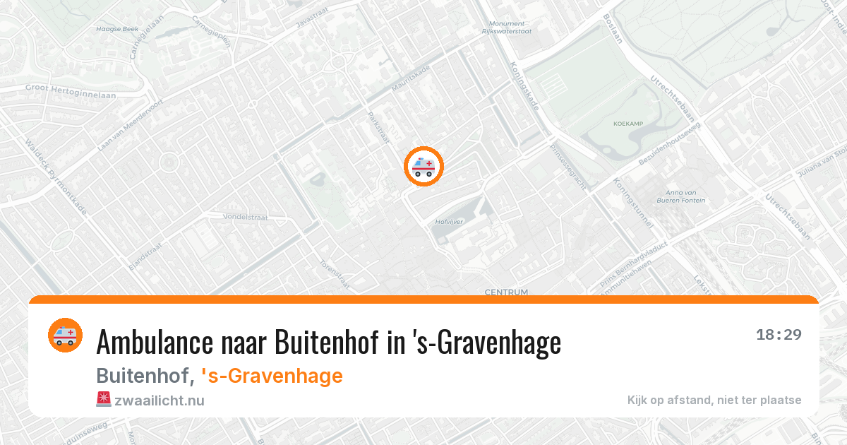Ambulance naar Buitenhof in 's-Gravenhage — 13 apr 2026