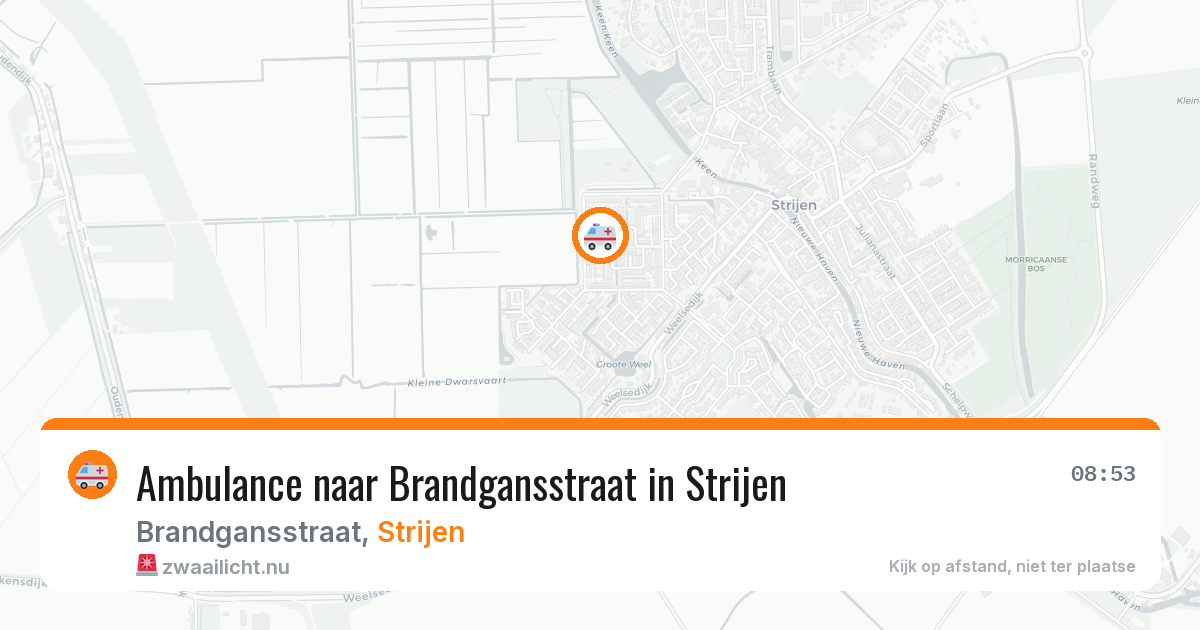 Ambulance naar Brandgansstraat in Strijen — 12 jul 2026