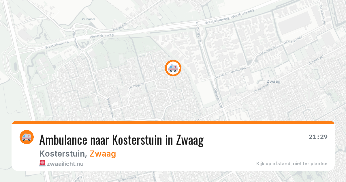 Ambulance naar Kosterstuin in Zwaag — 9 jul 2026