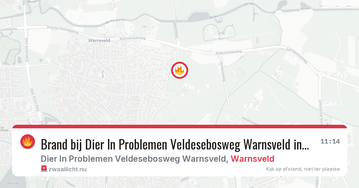 Brand bij Dier In Problemen Veldesebosweg Warnsveld in Warnsveld — 8 jul 2026