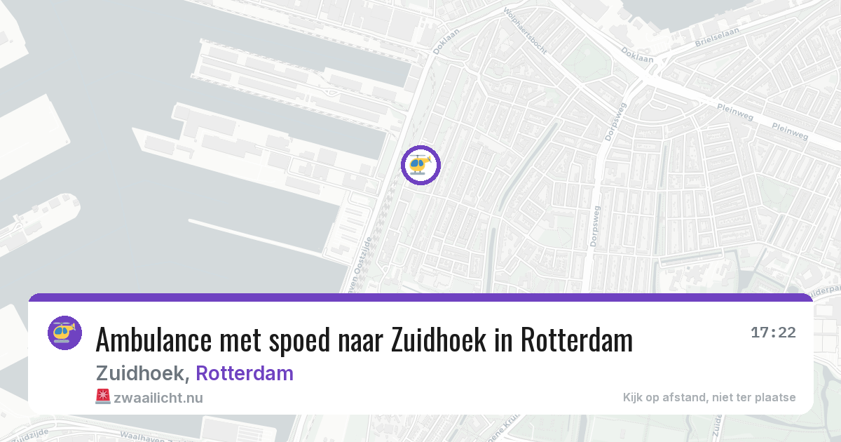 Ambulance met spoed naar Zuidhoek in Rotterdam — 22 mrt 2026