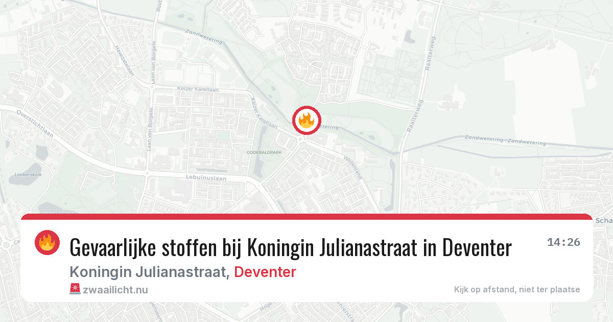 Gevaarlijke stoffen bij Koningin Julianastraat in Deventer — 5 jun 2026