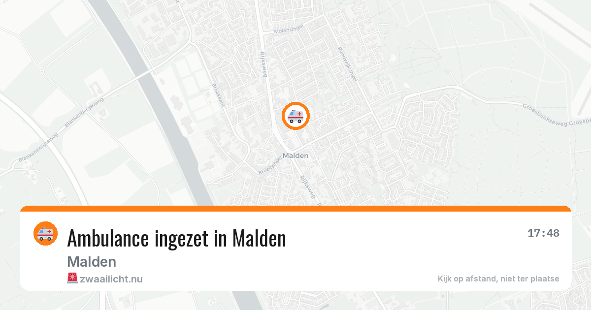 Ambulance ingezet in Malden — 11 jul 2026