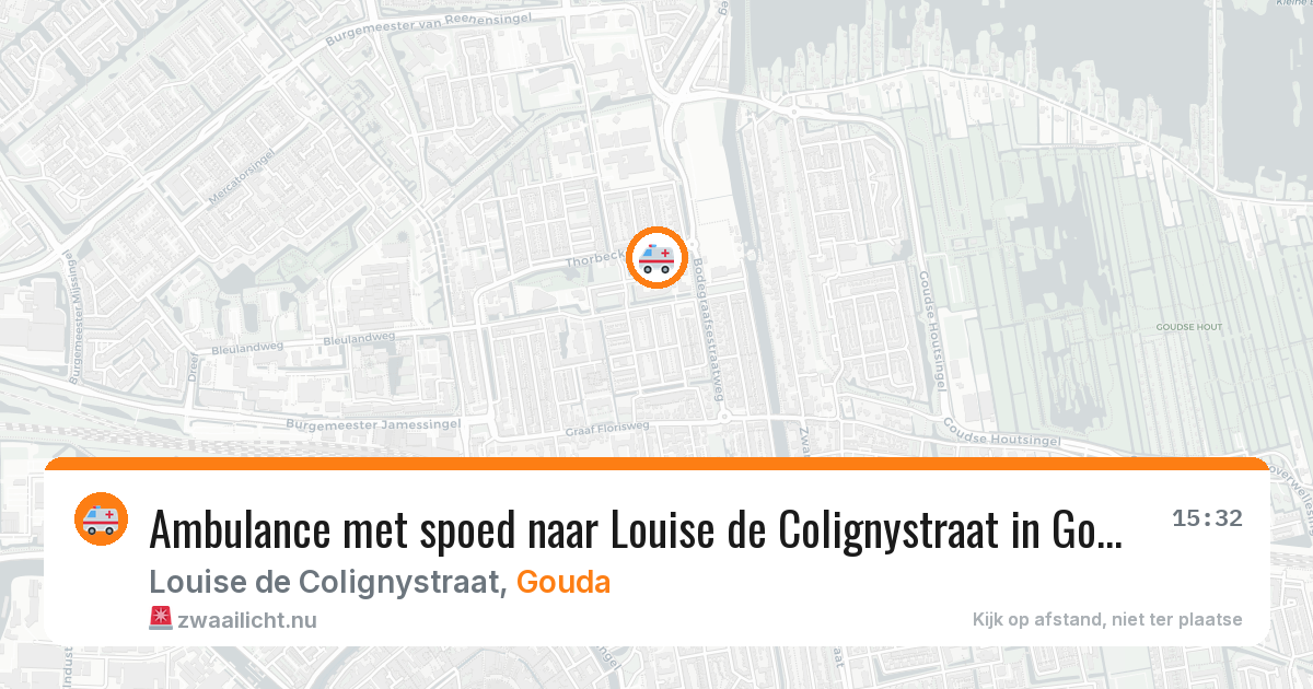 Ambulance met spoed naar Louise de Colignystraat in Gouda — 8 mei 2026