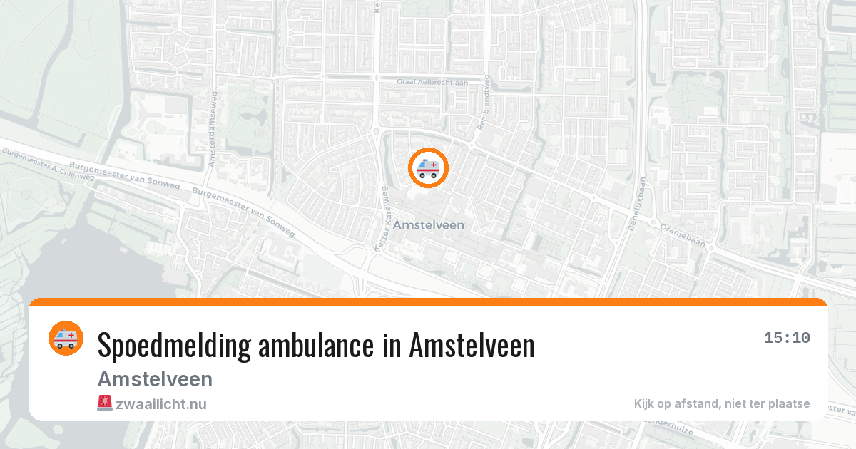 Spoedmelding ambulance in Amstelveen — 18 mrt 2026
