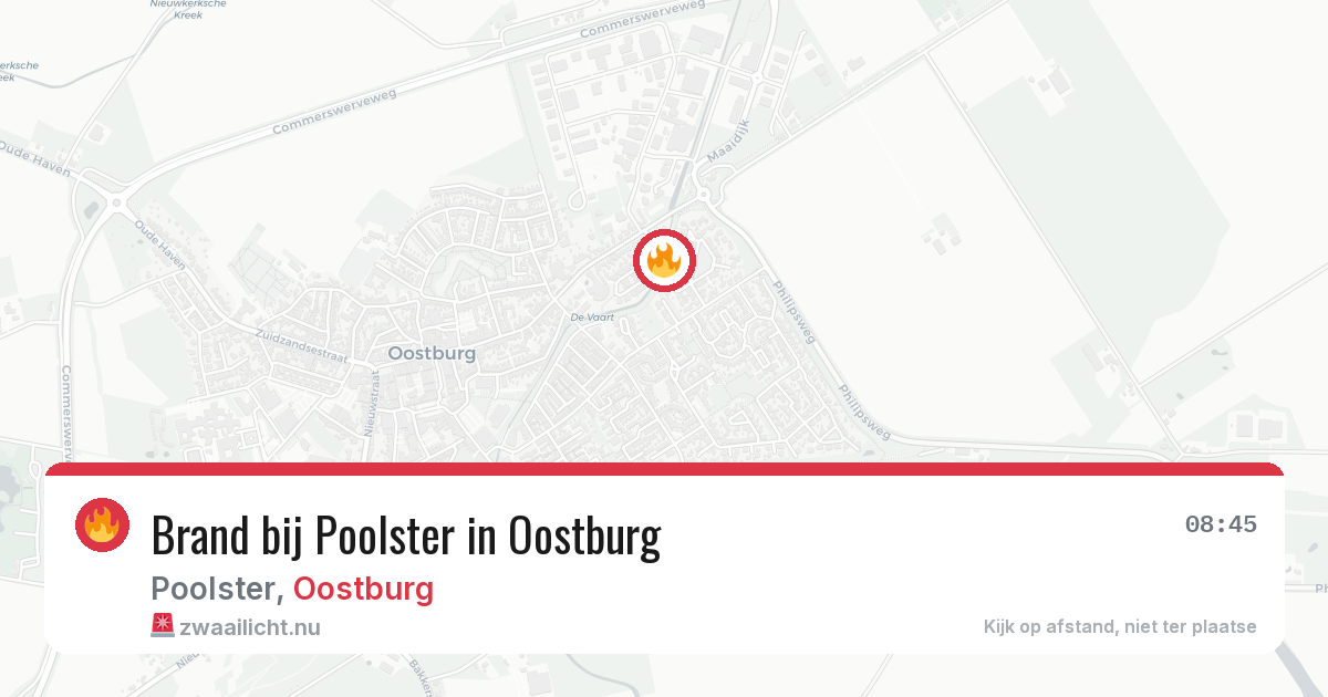 Brand bij Poolster in Oostburg — 20 jul 2026