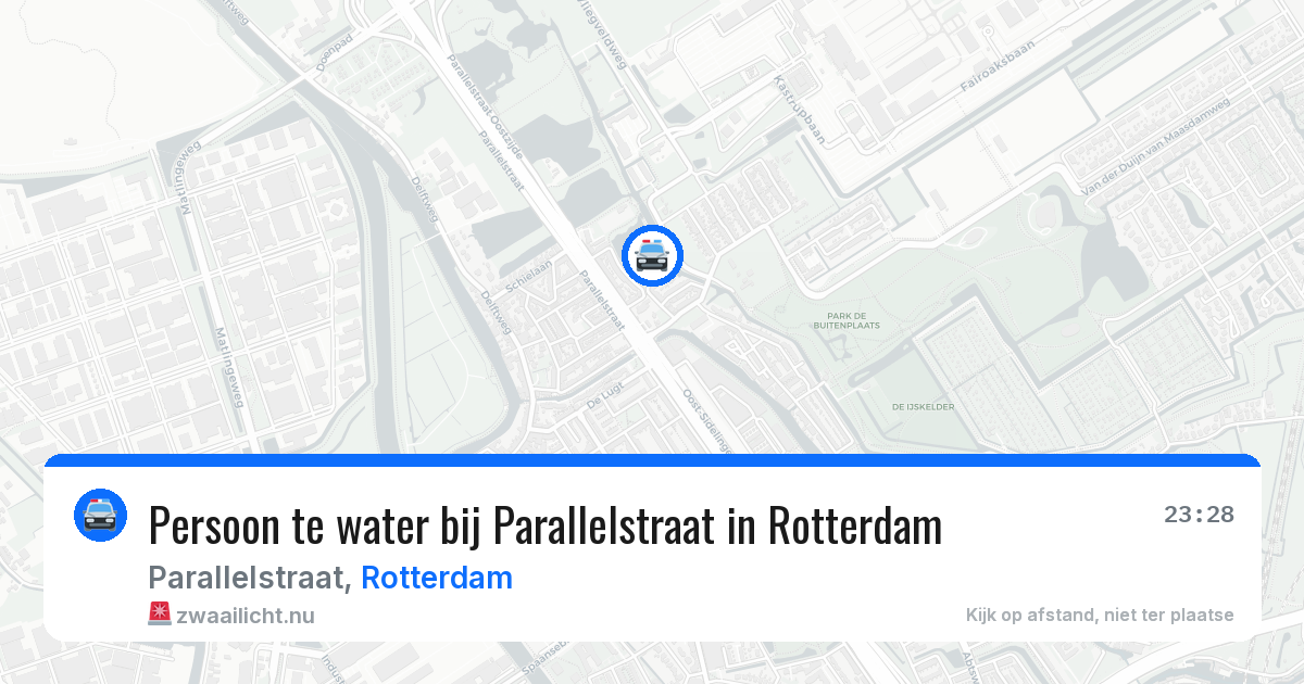 Persoon te water bij Parallelstraat in Rotterdam — 13 mrt 2026