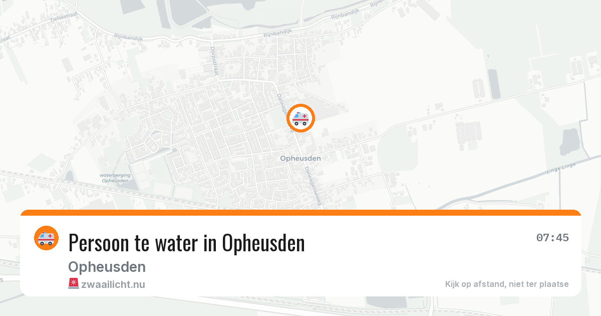 Persoon te water in Opheusden — 18 jul 2026