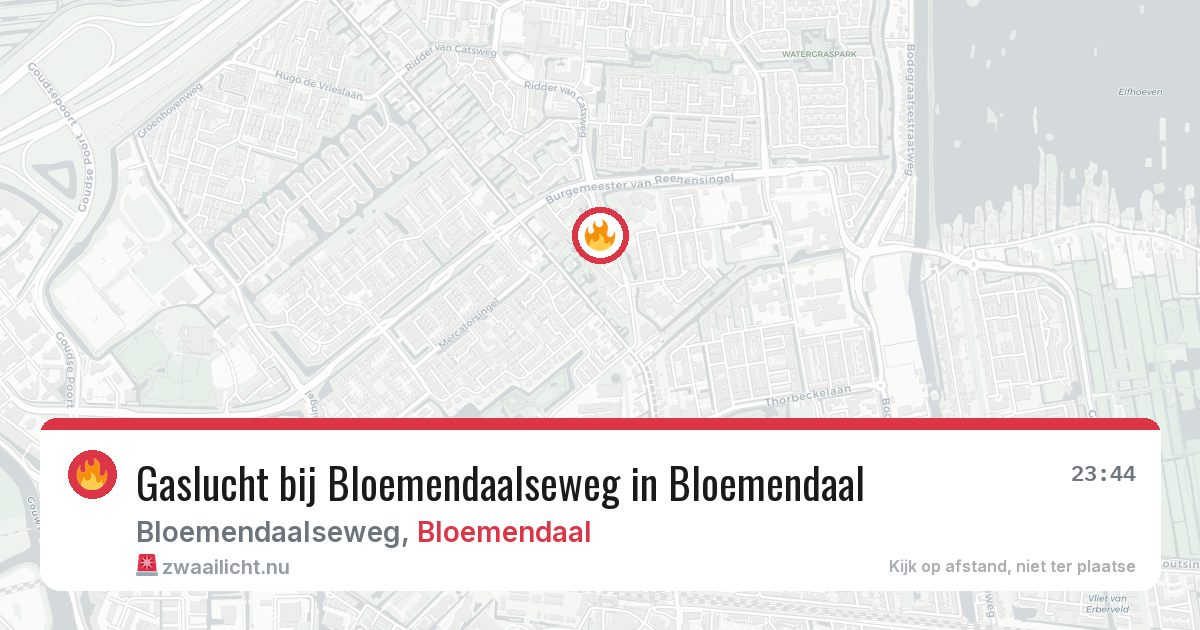 Gaslucht bij Bloemendaalseweg in Bloemendaal — 18 mrt 2026