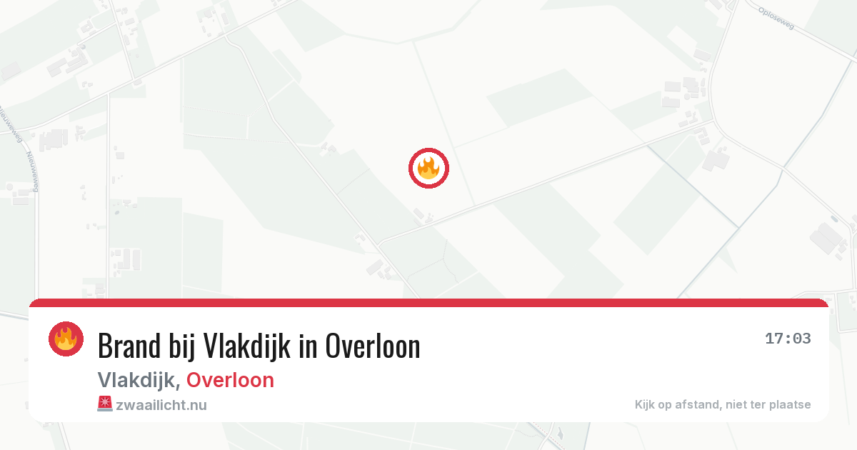 Brand bij Vlakdijk in Overloon — 24 mei 2026