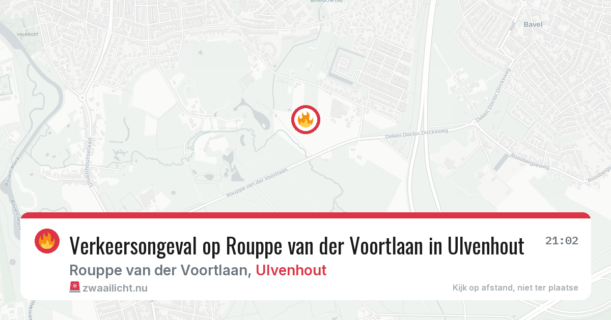 Verkeersongeval op Rouppe van der Voortlaan in Ulvenhout — 21 mrt 2026