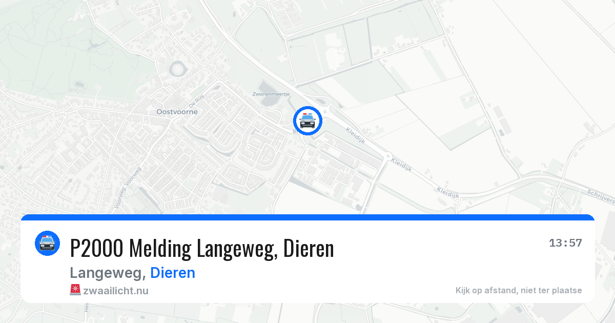 P2000 Melding Langeweg, Dieren — 17 jul 2026