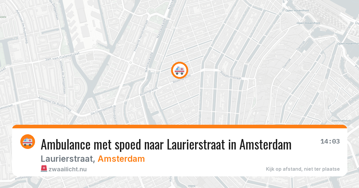 Ambulance met spoed naar Laurierstraat in Amsterdam — 22 mei 2026