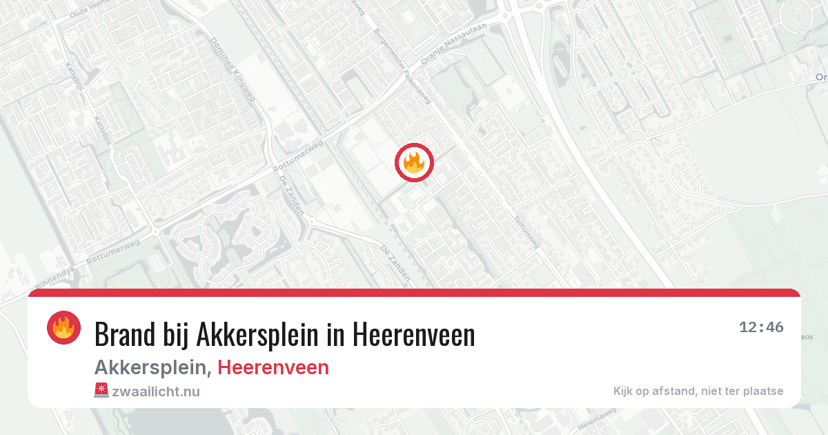 Brand bij Akkersplein in Heerenveen — 13 jul 2026