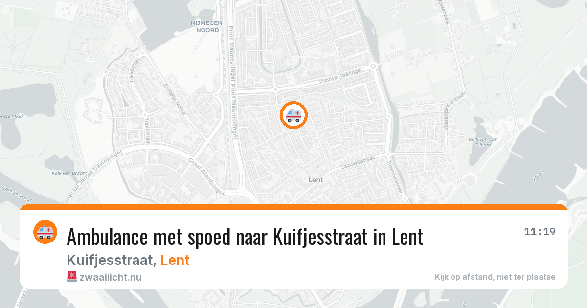 Ambulance met spoed naar Kuifjesstraat in Lent — 14 mrt 2026