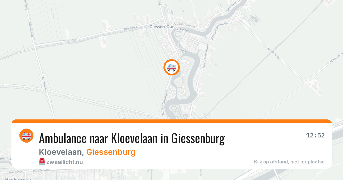 Ambulance naar Kloevelaan in Giessenburg — 20 jul 2026