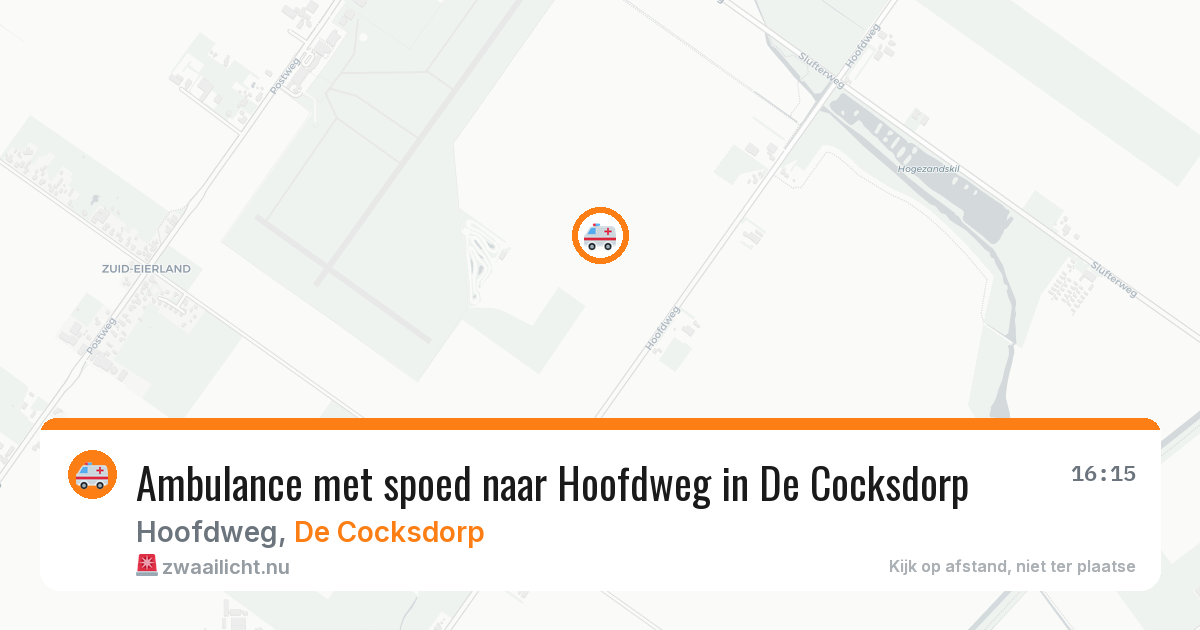 Ambulance met spoed naar Hoofdweg in De Cocksdorp — 21 mrt 2026