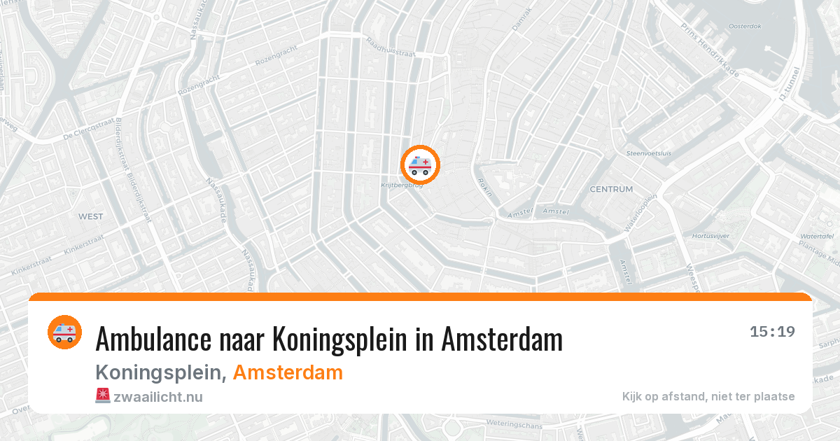 Ambulance naar Koningsplein in Amsterdam — 25 jul 2026