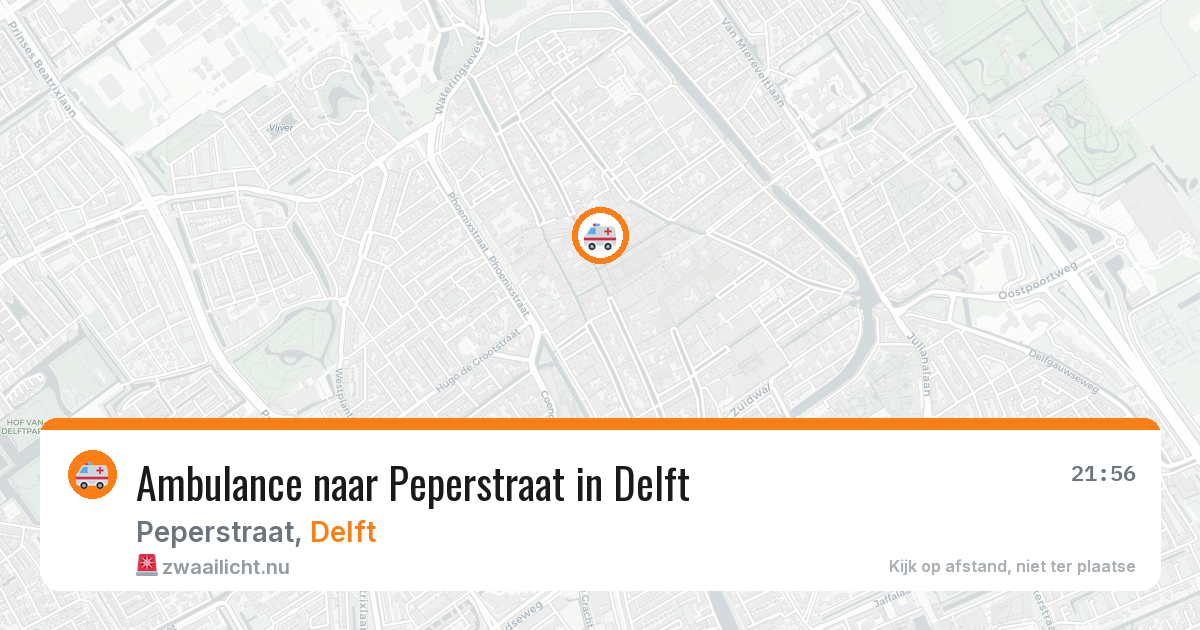 Ambulance naar Peperstraat in Delft — 14 mrt 2026