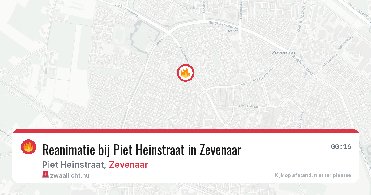Reanimatie bij Piet Heinstraat in Zevenaar — 17 mei 2026