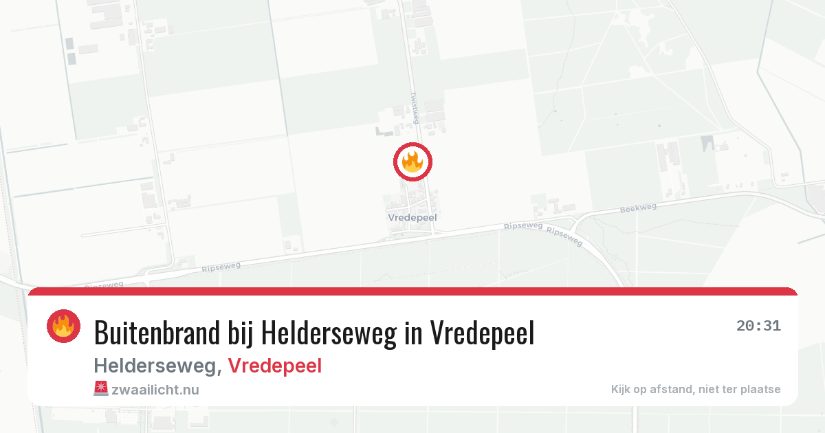 Buitenbrand bij Helderseweg in Vredepeel — 29 mei 2026