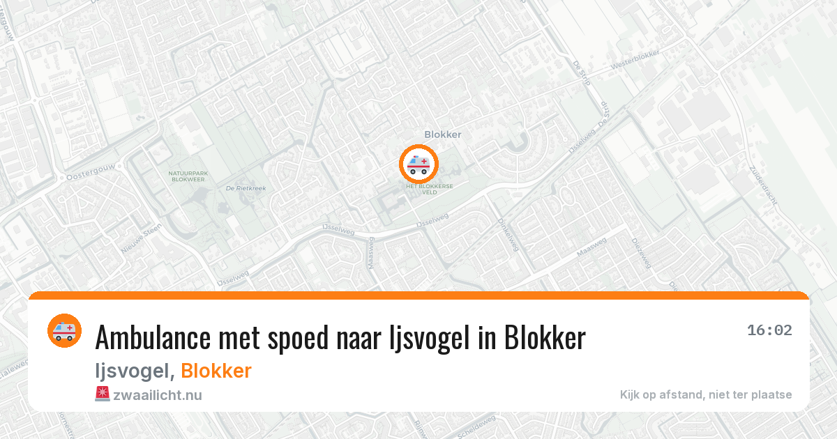 Ambulance met spoed naar Ijsvogel in Blokker — 16 jul 2026