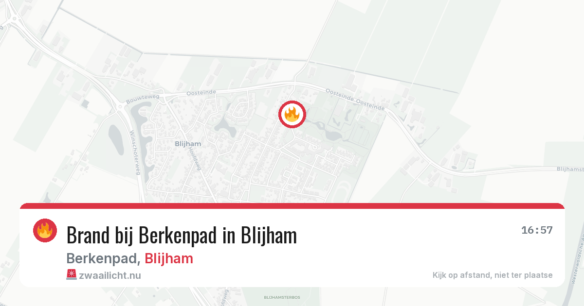 Brand bij Berkenpad in Blijham — 17 feb 2026