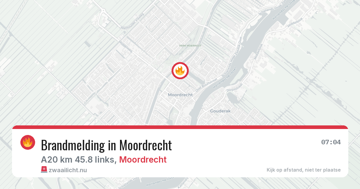 Brandmelding in Moordrecht — 21 jul 2026