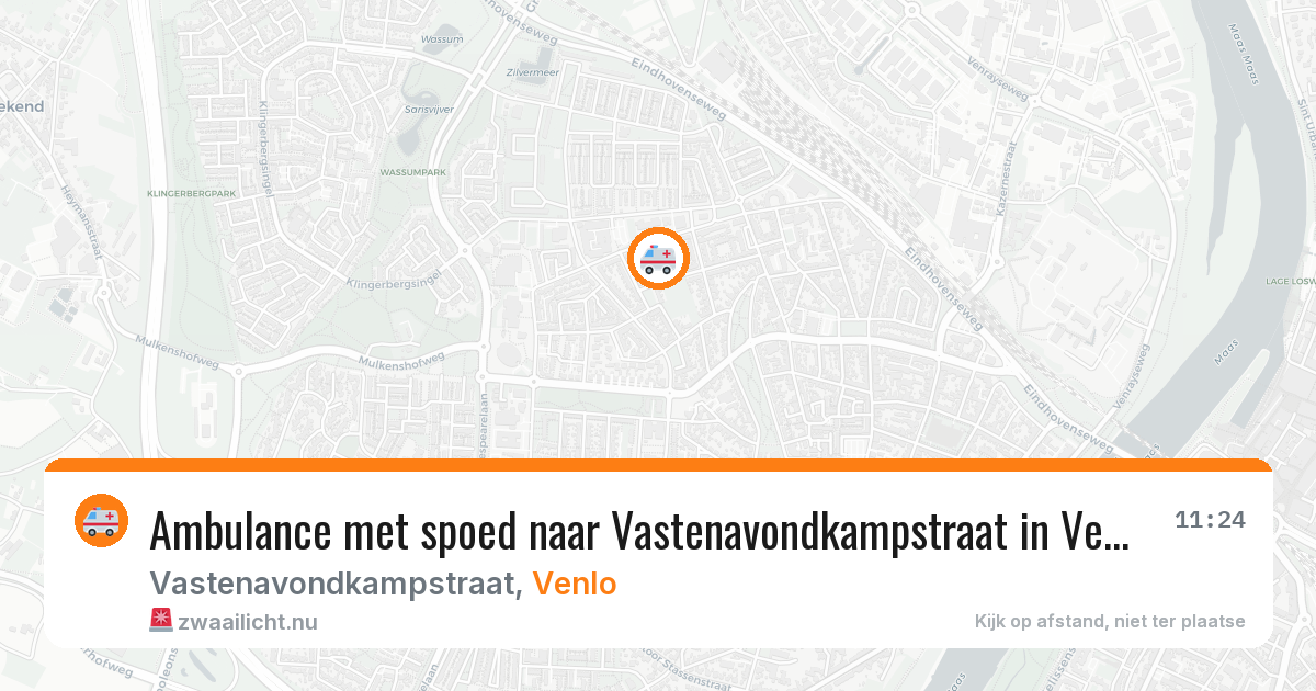 Ambulance met spoed naar Vastenavondkampstraat in Venlo — 11 jul 2026