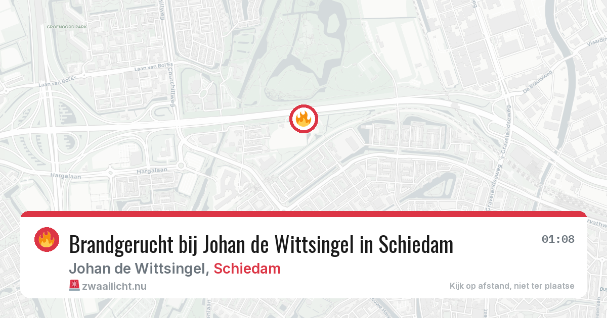 Brandgerucht bij Johan de Wittsingel in Schiedam — 6 mei 2026