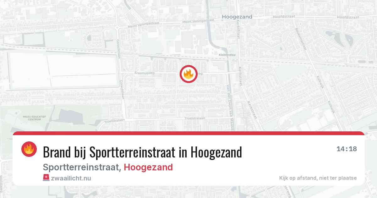 Brand bij Sportterreinstraat in Hoogezand — 16 feb 2026