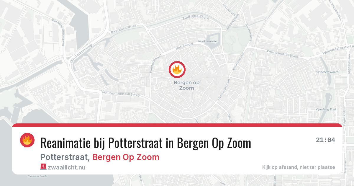 Reanimatie bij Potterstraat in Bergen Op Zoom — 19 mrt 2026