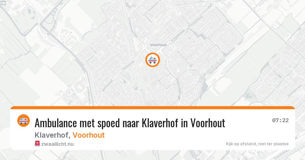 Ambulance met spoed naar Klaverhof in Voorhout — 13 jul 2026