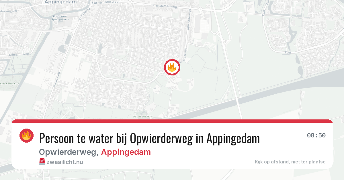 Persoon te water bij Opwierderweg in Appingedam — 29 mei 2026