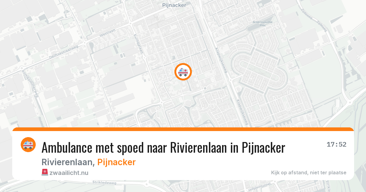 Ambulance met spoed naar Rivierenlaan in Pijnacker — 12 mei 2026