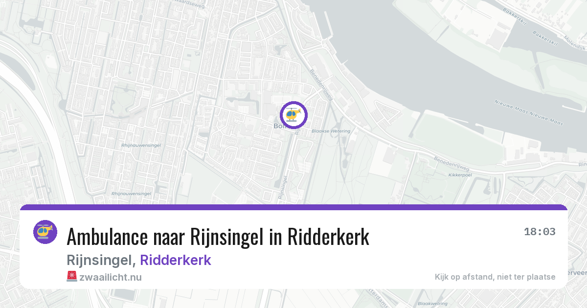 Ambulance naar Rijnsingel in Ridderkerk — 9 jul 2026