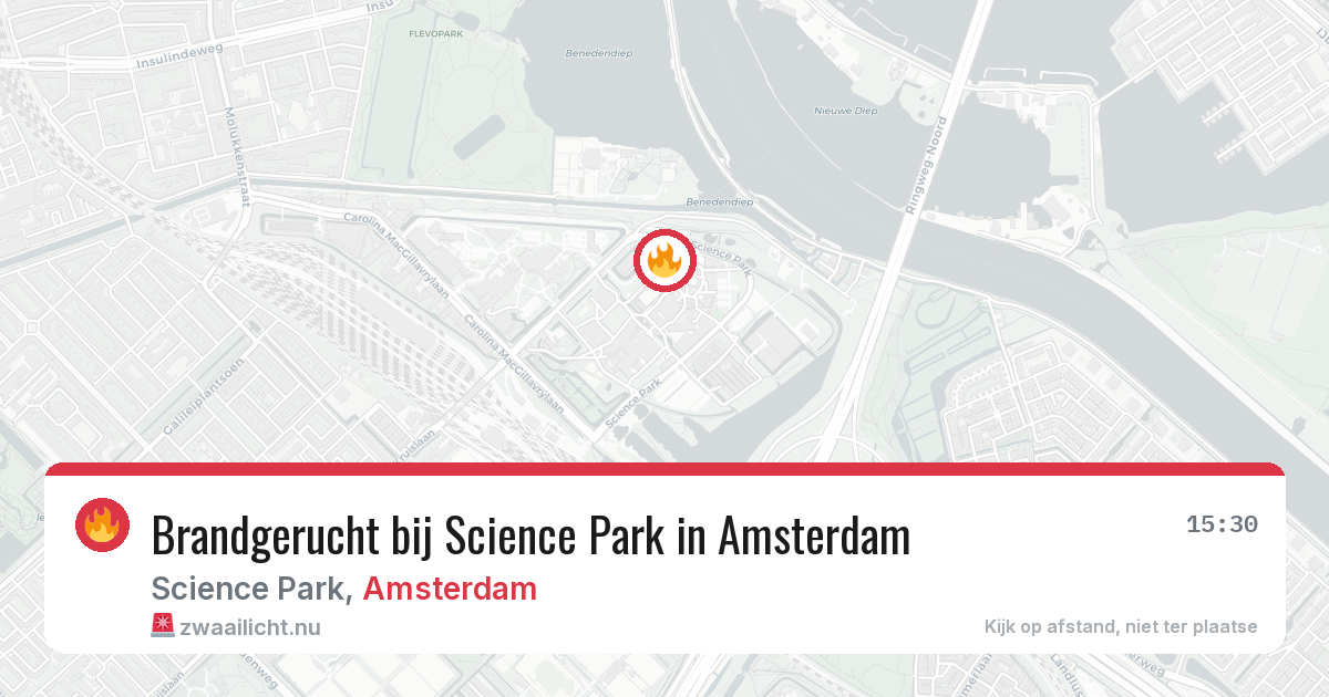 Brandgerucht bij Science Park in Amsterdam — 22 mei 2026