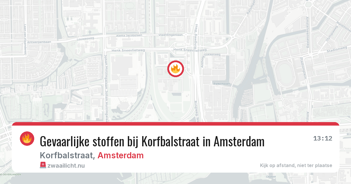 Gevaarlijke stoffen bij Korfbalstraat in Amsterdam — 22 jul 2026