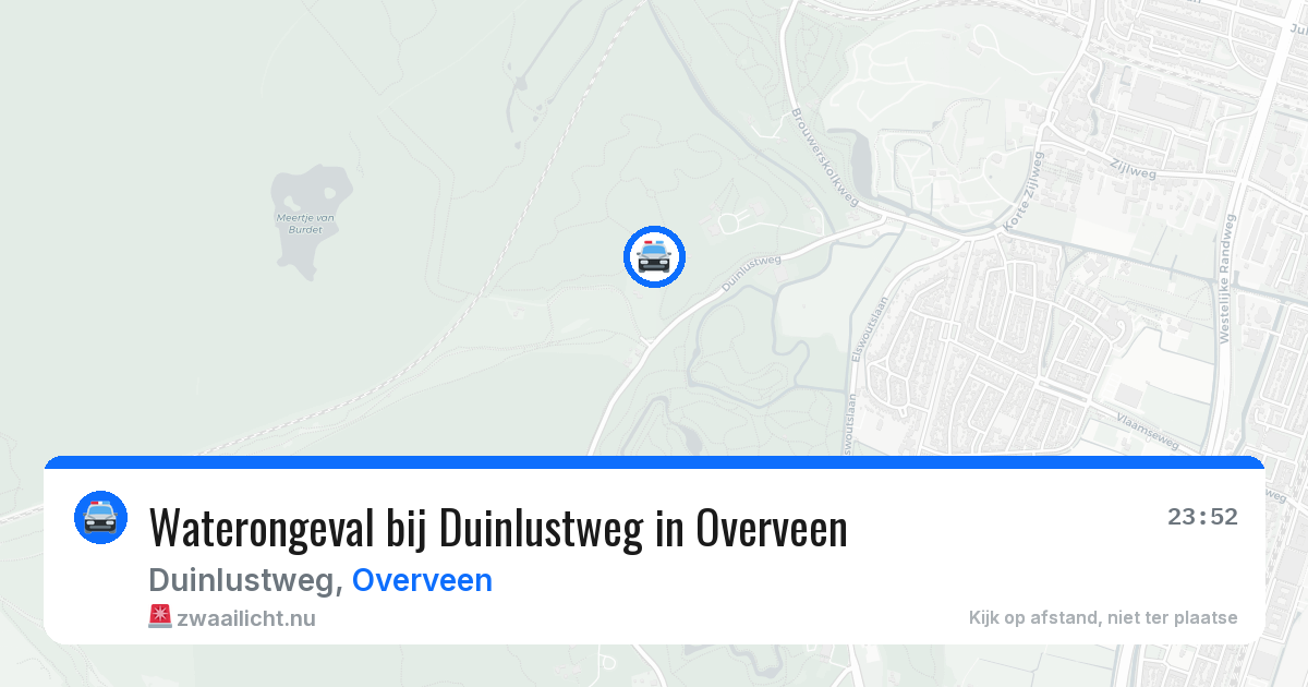 Waterongeval bij Duinlustweg in Overveen — 26 mei 2026