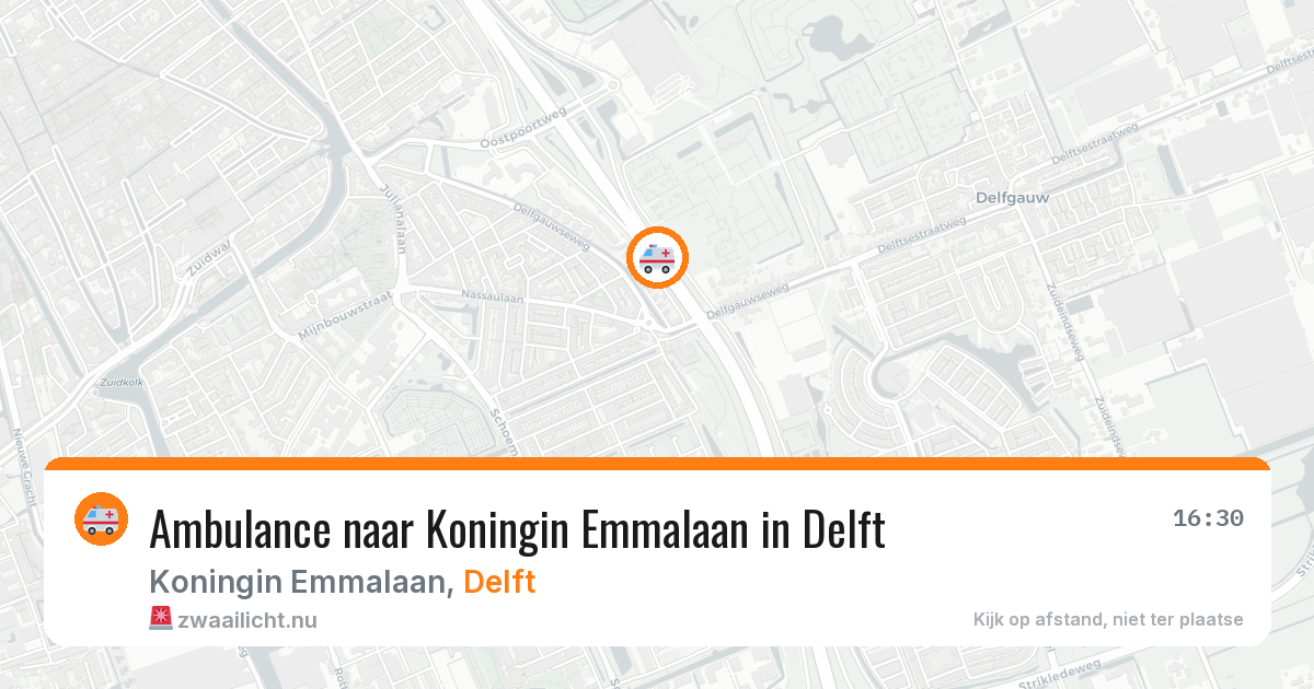 Ambulance naar Koningin Emmalaan in Delft — 21 jul 2026
