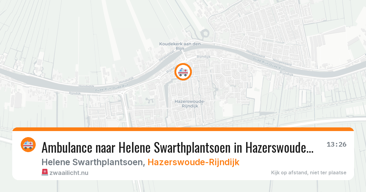 Ambulance naar Helene Swarthplantsoen in Hazerswoude-Rijndijk — 13 mrt 2026