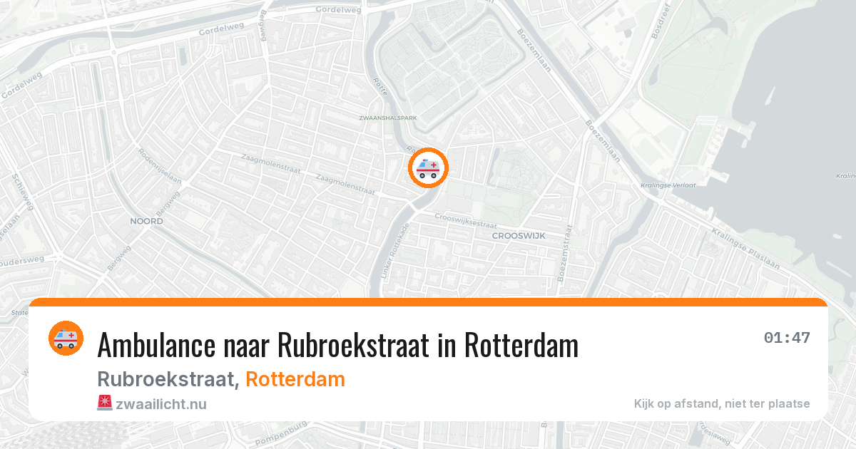 Ambulance naar Rubroekstraat in Rotterdam — 13 jul 2026
