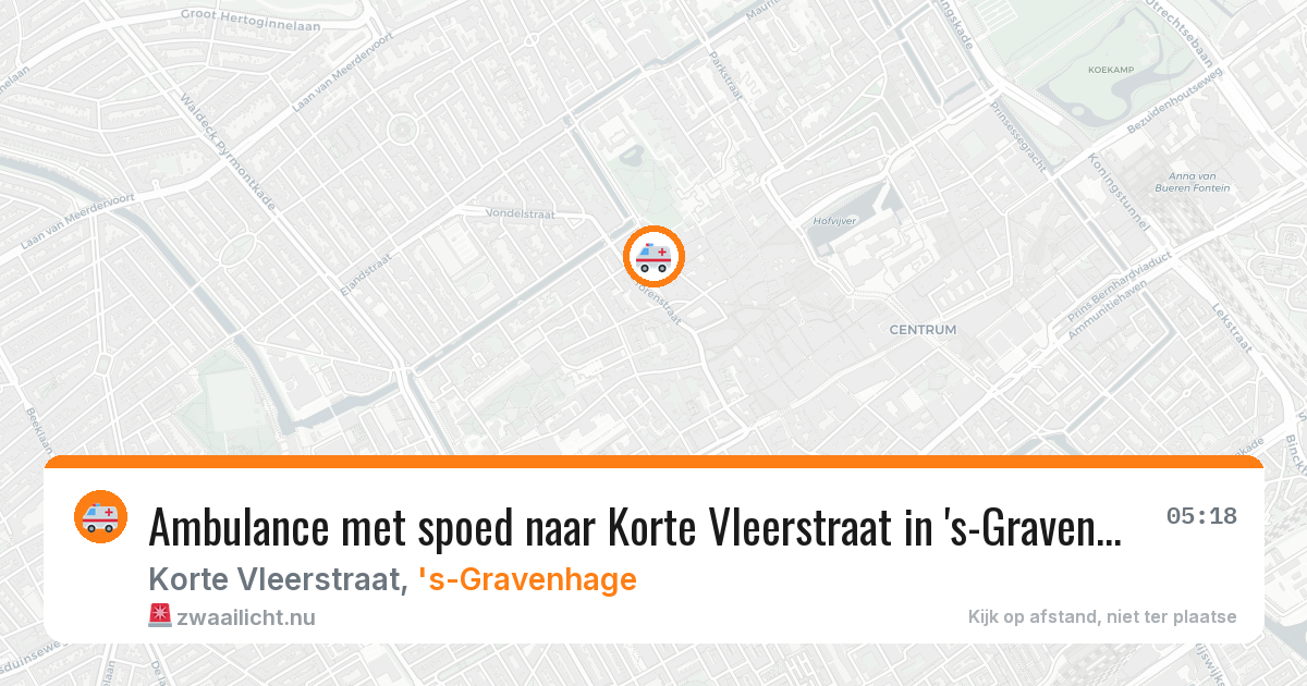 Ambulance met spoed naar Korte Vleerstraat in 's-Gravenhage — 5 jun 2026