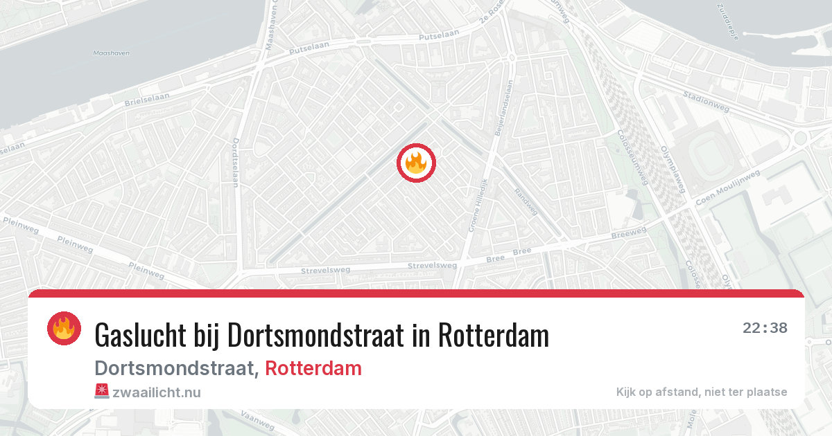 Gaslucht bij Dortsmondstraat in Rotterdam — 22 mei 2026