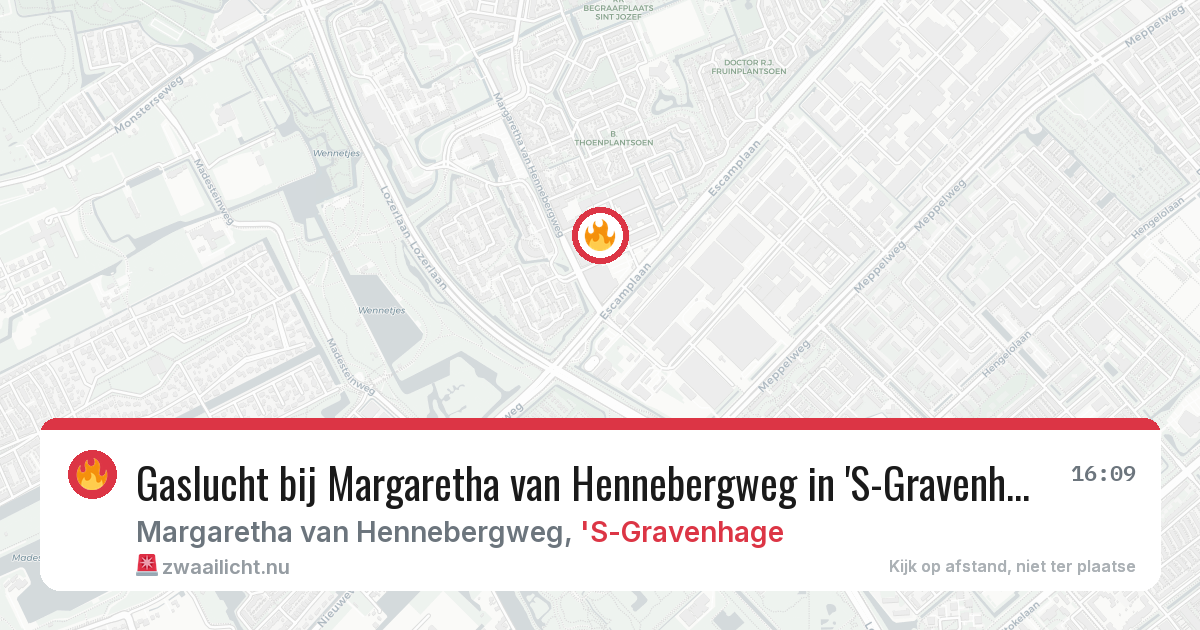 Gaslucht bij Margaretha van Hennebergweg in 'S-Gravenhage — 9 jun 2026