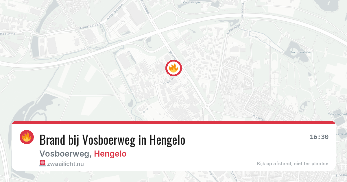 Brand bij Vosboerweg in Hengelo — 28 mei 2026