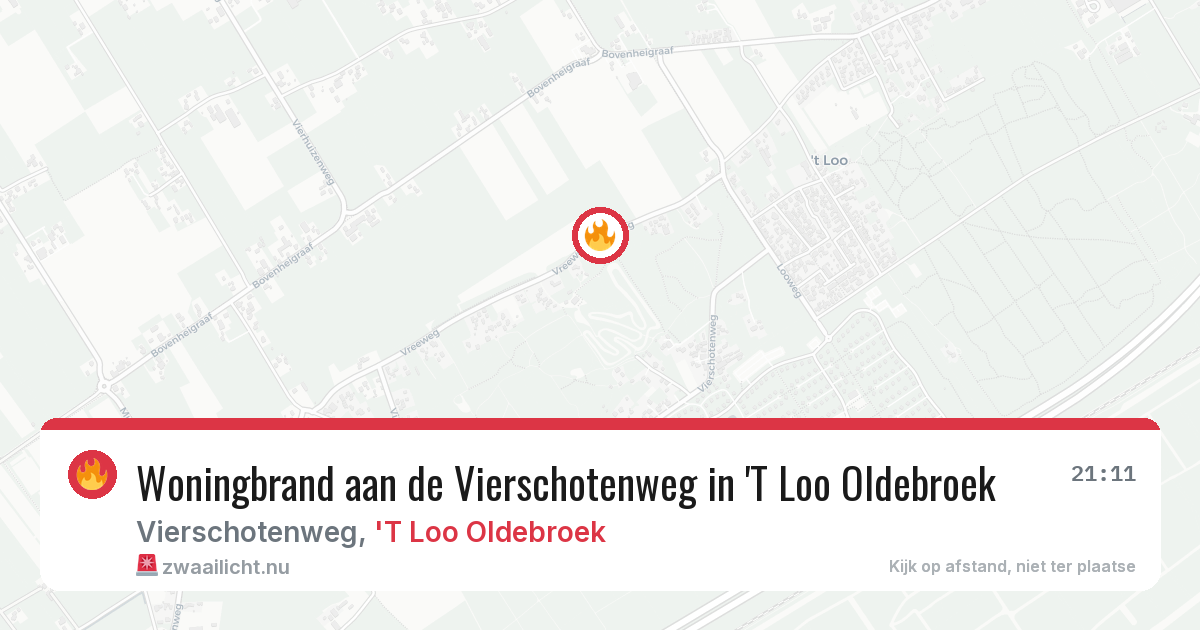 Woningbrand aan de Vierschotenweg in 'T Loo Oldebroek — 15 mei 2026